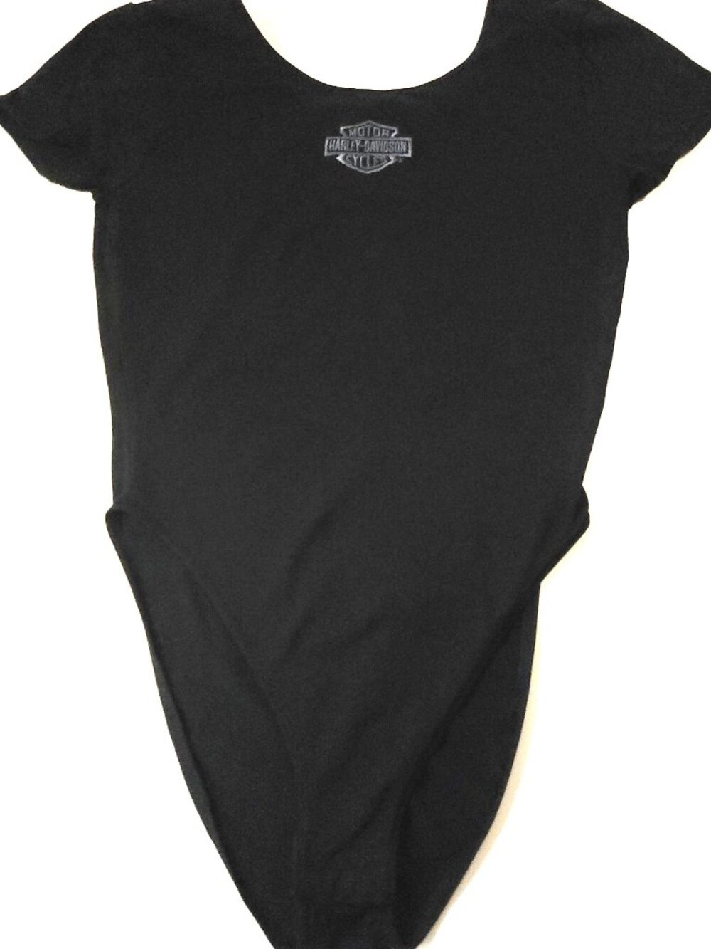 90s Harley Davidson Embroidered Bar and Shield Bodysuit Black